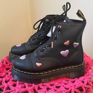 Dr. Martens Sinclair Leather Platform Heart Boots NEW